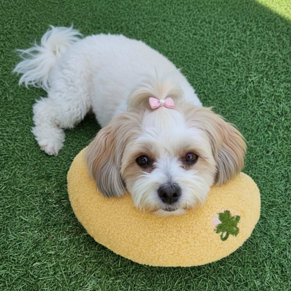 강아지턱베개 반달쿠션 애견목베개 꿀잠 반려견턱 쿠션 반달베개