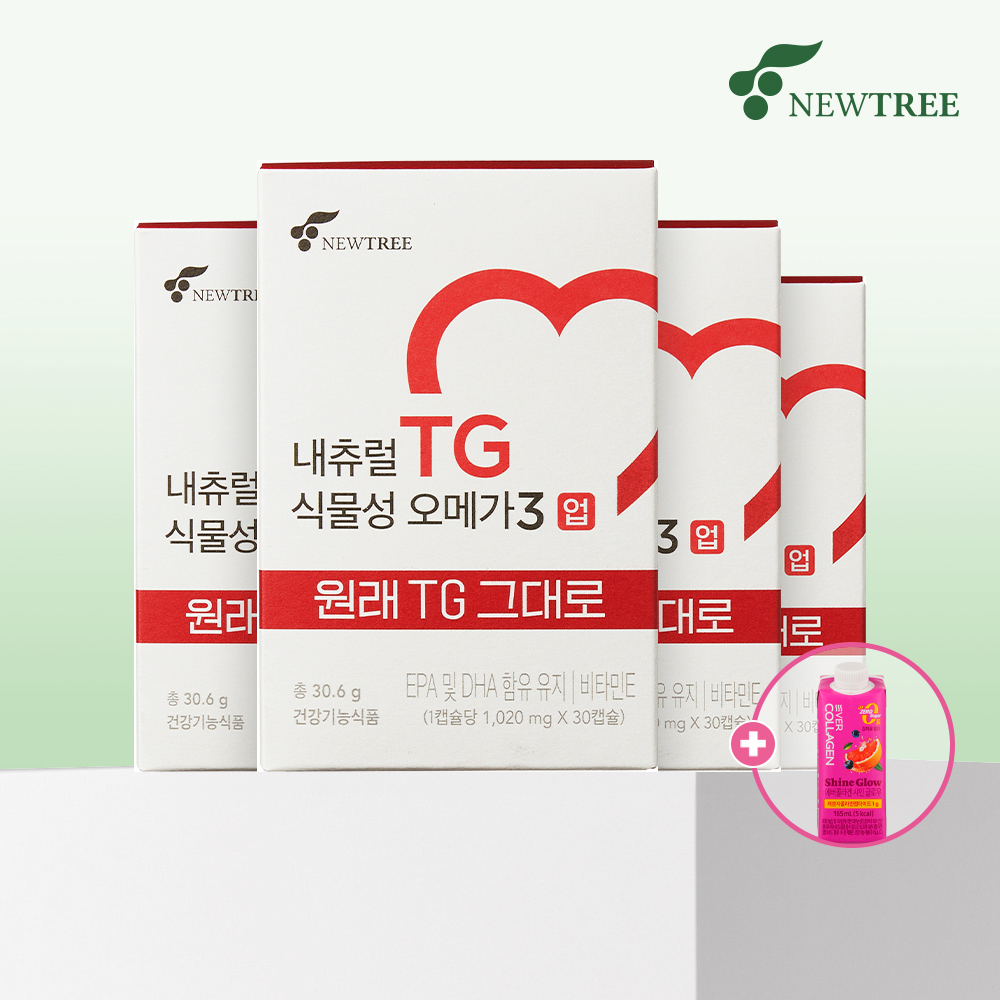 <b>뉴트리</b> 내츄럴 TG 식물성 <b>오메가</b>3 업 30캡슐, 4개