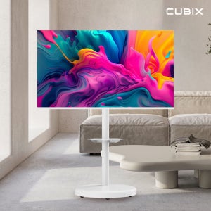 무빙큐빅스 삼탠바이미 화이트에디션 127cm(50인치) QLED 4K UHD 스마트티비 셋트 이동식 TV 삼텐 중소바이미