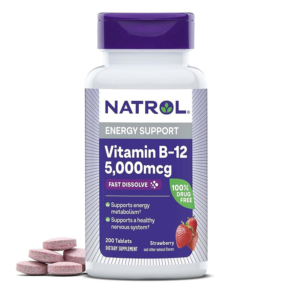 나트롤비타민 <b>Natrol vitamin B12</b> 5000mcg 딸기맛 200정