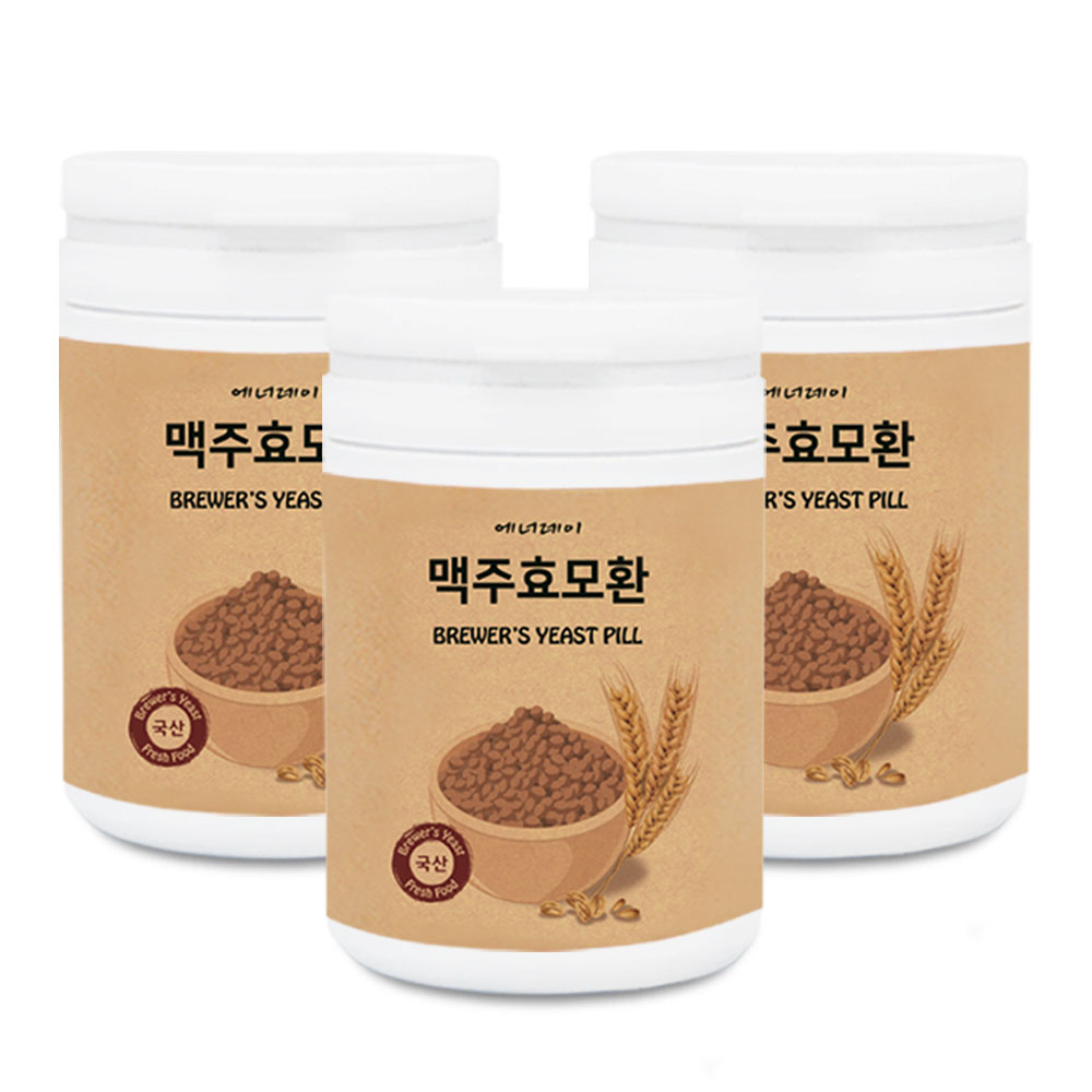 <b>에너데이</b> 국내산 맥주효모환 250gx3통 <b>변비</b>해소 혈당케어 면역력증진 탈모완화 피로회복