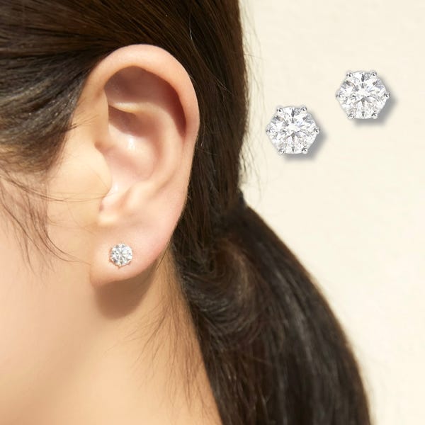 14K 랩다이아 귀걸이 2mm 1부 2부 3부 5부 1캐럿 다이아 피어싱 귀걸이
