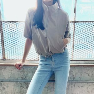 3col 반팔 바스락 투웨이 봄 여름 가을 숏 아우터 여성 집업 점퍼 크롭 자켓