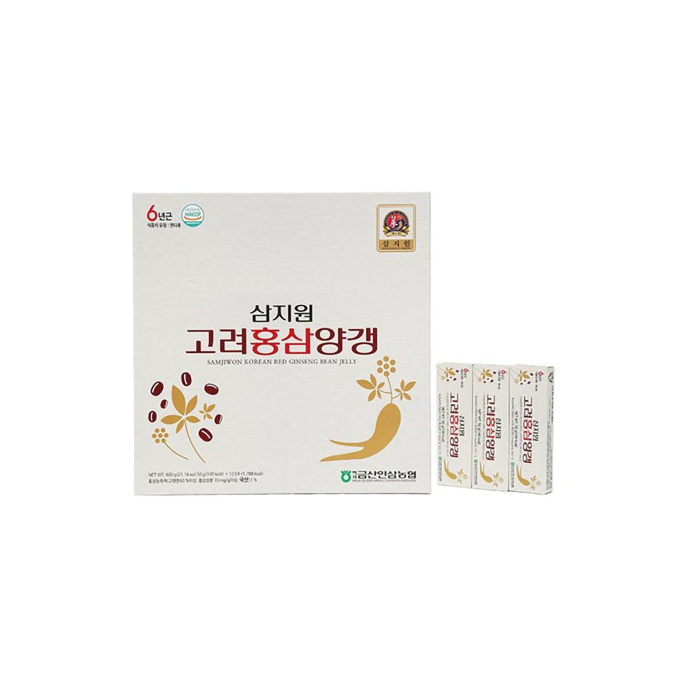 <b>백제금산인삼농협</b> 삼지원 6년근 고려홍삼양갱 600g (50g x 12개)