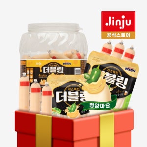 [대용량세트] 진주햄 천하장사 더블링 한입 콰트로치즈1200g+청양마요 400gX2팩