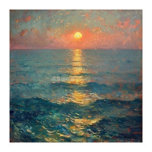 레진 사각 보석십자수 만들기 diy 해질녘의 바다 유화