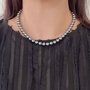 실버925 흑진주 스와로브스키 목걸이 3size