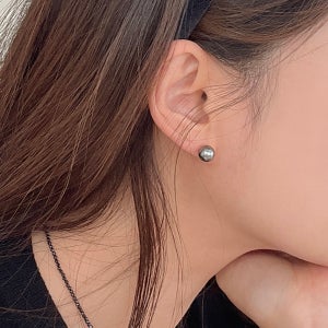 실버925 흑진주 스와로브스키 귀걸이 3size