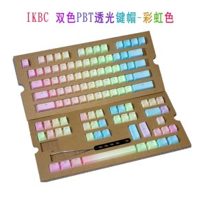 키캡 반투명 기계식 키보드 2색 PBT IKBC 레인보우 흰색 반투명 PBT 2색 키캡 87