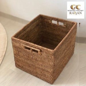 GC라탄 오픈 바스켓 중 라탄 바구니 박스 카페 주방 수납 욕실 잡지꽂이 GC122