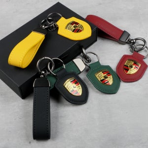 포르쉐 키링 소가죽 고급 방패키링 키홀더