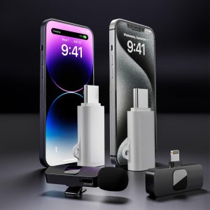 라이트닝8핀 핀마이크 무선마이크 송수신기 C타입 변환 젠더 핸드폰 녹음 강의용 방송용