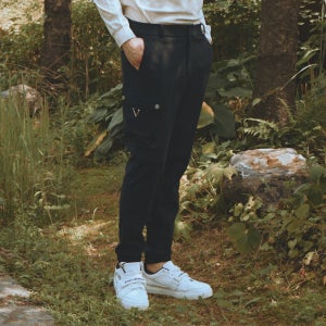 [챌린저] 남성 트리코트본딩 카고 조거팬츠 블랙