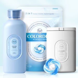 클라 5in1 캡슐세제 컬러디스크 클린솝100개입+섬유유연제1L +런드리케이스