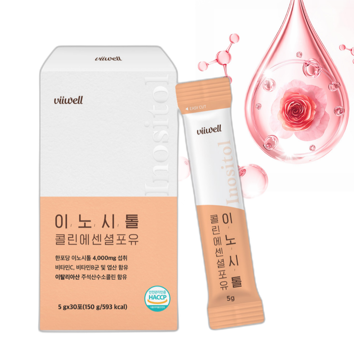 <b>MYO</b> 미오 <b>이노시톨</b> 4000 mg 콜린 에센셜포유 분말 30스틱 1개월분