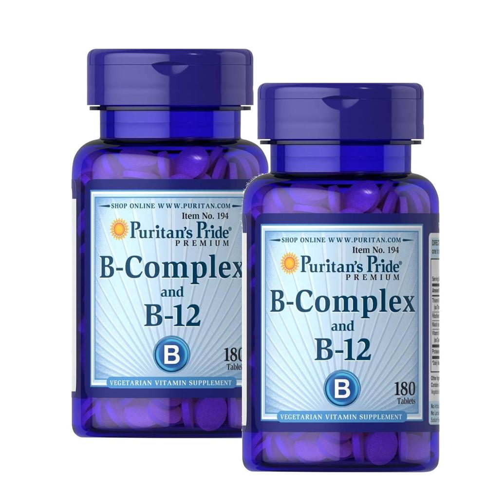 퓨리탄스프라이드 <b>비타민B 컴플렉스</b> <b>비타민B</b>12 180정 2개 Puritans Pride Vitamin <b>B</b>-Complex Vitamin <b>B-12</b>