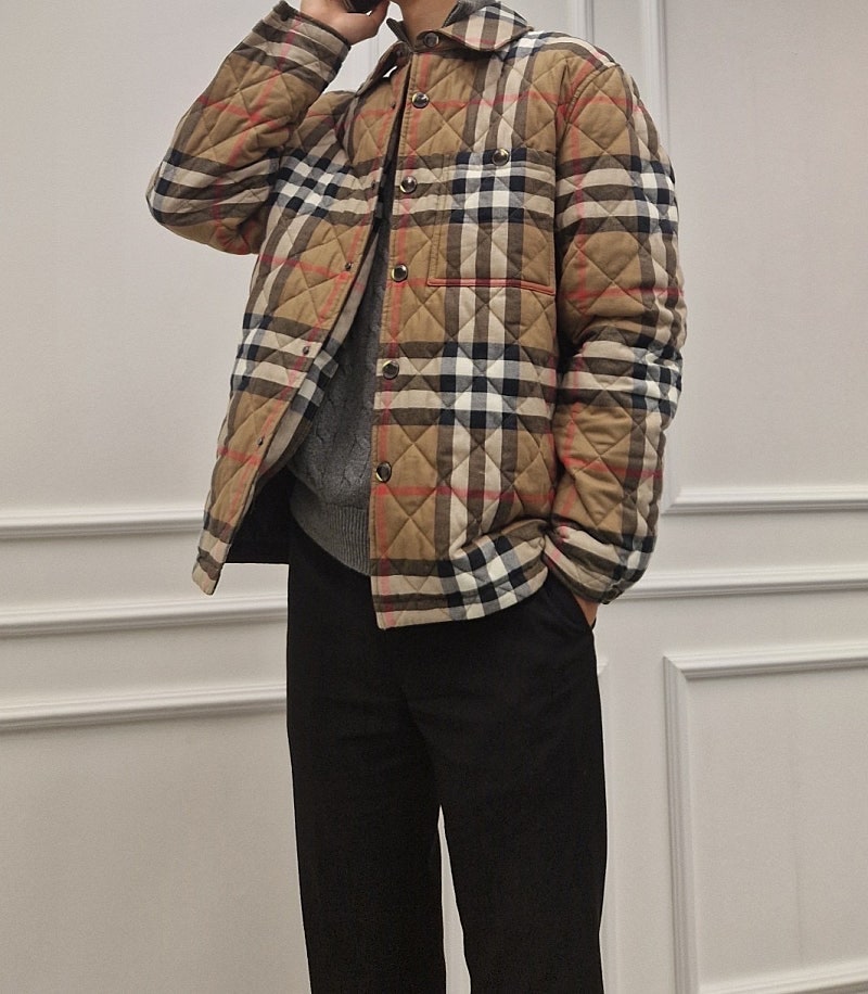 버버리 FORRES 남성 퀼팅 체크 자켓 2색상 8084187