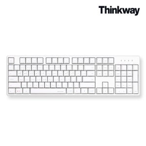 씽크웨이 토체프 301 유무선 저소음 104키 풀배열 기계식 키보드 네온 화이트, 피치소다축