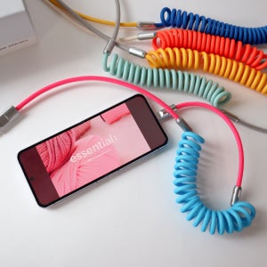 컬러 스프링 코일 USB 8핀 C타입 8핀 고속 충전 케이블 충전기 선