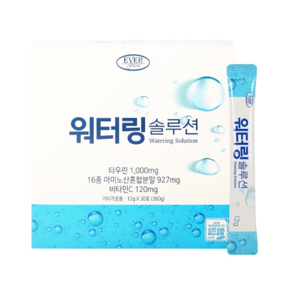 <b>에버그린</b> 워터링 솔루션 12g x 30포 포도당 타우린 아미노산 수분충전