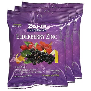 Zand 잰드 내추럴스 아연 스위트 엘더베리 15로젠지 3팩