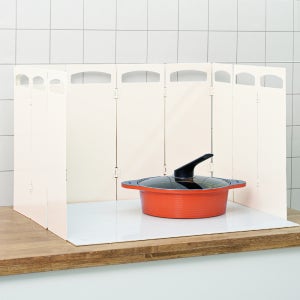 인블룸 가스렌지 인덕션 가림막 10단 (최대152cm) 아이보리 기름튐방지 가드