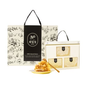 화밀정 프리미엄 벌집꿀 밀랍 세트 800g 아이스크림 효도선물 명절 벌꿀집
