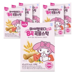 산리오캐릭터즈 곡물스틱 돌 아기 유아 과자 어린이 간식 40g 8개입 6개
