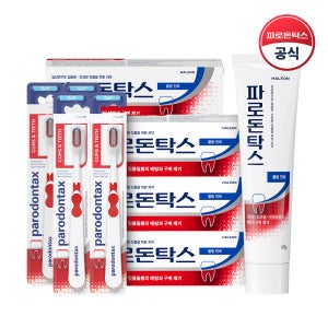 파로돈탁스 쿨링 민트 치약 100g 6개+검앤티스 칫솔 4개