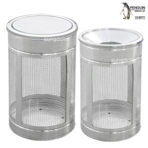 국산 테러방지 스텐 망 휴지통 THN (내부확인가능) 옥외/실외용 대형 쓰레기통