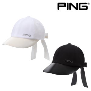 핑 골프웨어 여성 골프 모자 와이드챙 뒷리본 볼캡 탈부착 PING 로고 D3CP151