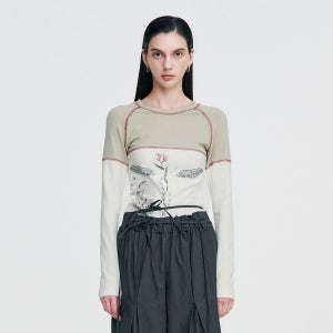 [킴지수] Vintage Owl Graphic Raglan T-shirt _ IVORY