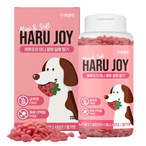 펫생각 하루조이 미니말랑 저칼로리 달콤딸기 강아지 간식 노즈워크 훈련용 교육 칭찬 대용량