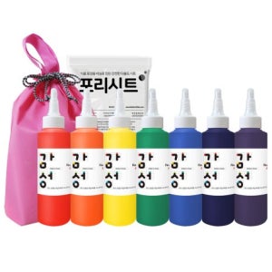 스핑 감성물감 140ml 레인보우 세트 7색 스노우키즈 엄마표 미술놀이 색감교육용 원색물감