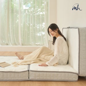 몽스홈 3단 접이식 본넬 스프링 매트리스 13cm MS 아이보리