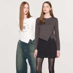 [제너럴아이디어 WOMAN] GNRL 언밸런스 롱 슬리브 티 [3COL] / WBD3L01513