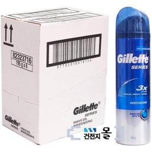 질레트 시리즈젤 모이스처라이징 195g 6입 면도젤 쉐이빙젤