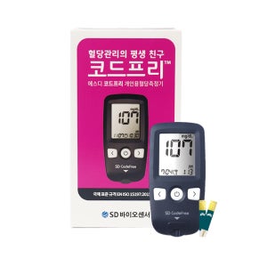 SD 바이오센서 코드프리 혈당계 당뇨 측정기 혈당검사측정계 노코딩 검사기 + 알콜솜