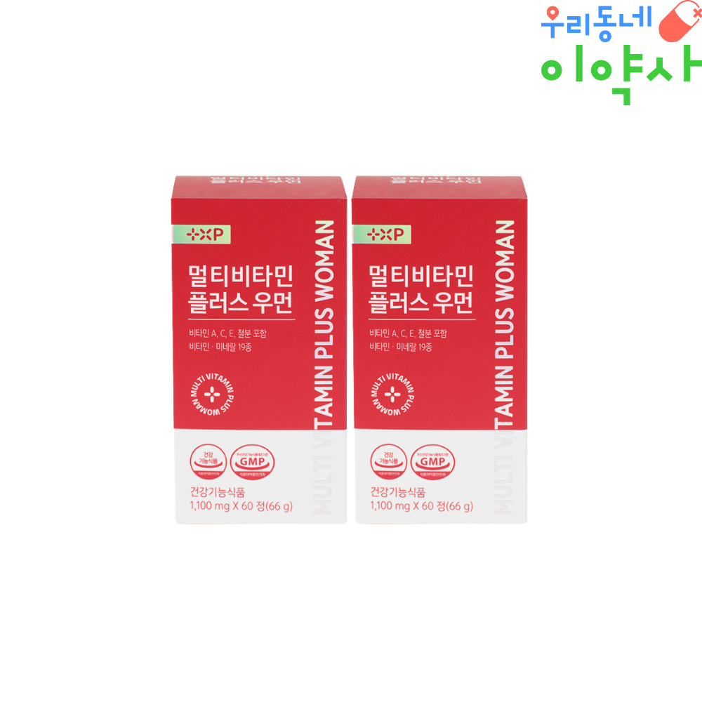 멀티비타민 플러스 우먼 여성 종합비타민 이뮨<b>케어 미네랄</b> 2달분 60정, 2개