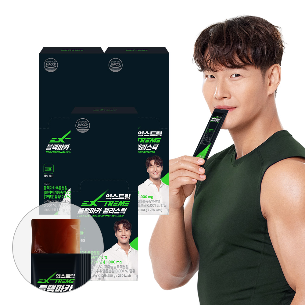 익스트림 김종국 블랙마카 젤리스틱 1,000mg 10포, 3개