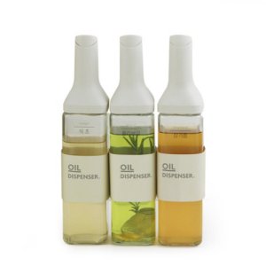 스텐글라스 오일 병 오토 밀폐 자동 개폐 오일 원터치 기름 병 디스펜서 아이보리500ml, 3개