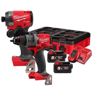 밀워키 M18 FPP2A3-502P 충전 햄머+임팩 콤보 18V 젠4 배터리(5.0)2개