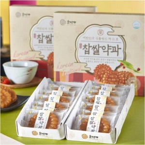 달콤한 전통 어른 과자 어르신 가족 간식 한과 찹쌀 약과 (14개입) 490g