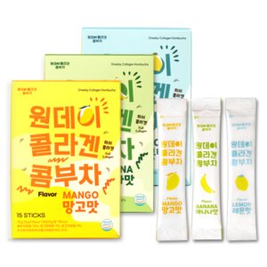 웰니스 원데이콜라겐콤부차 5g 15개입 바나나,망고,레몬맛