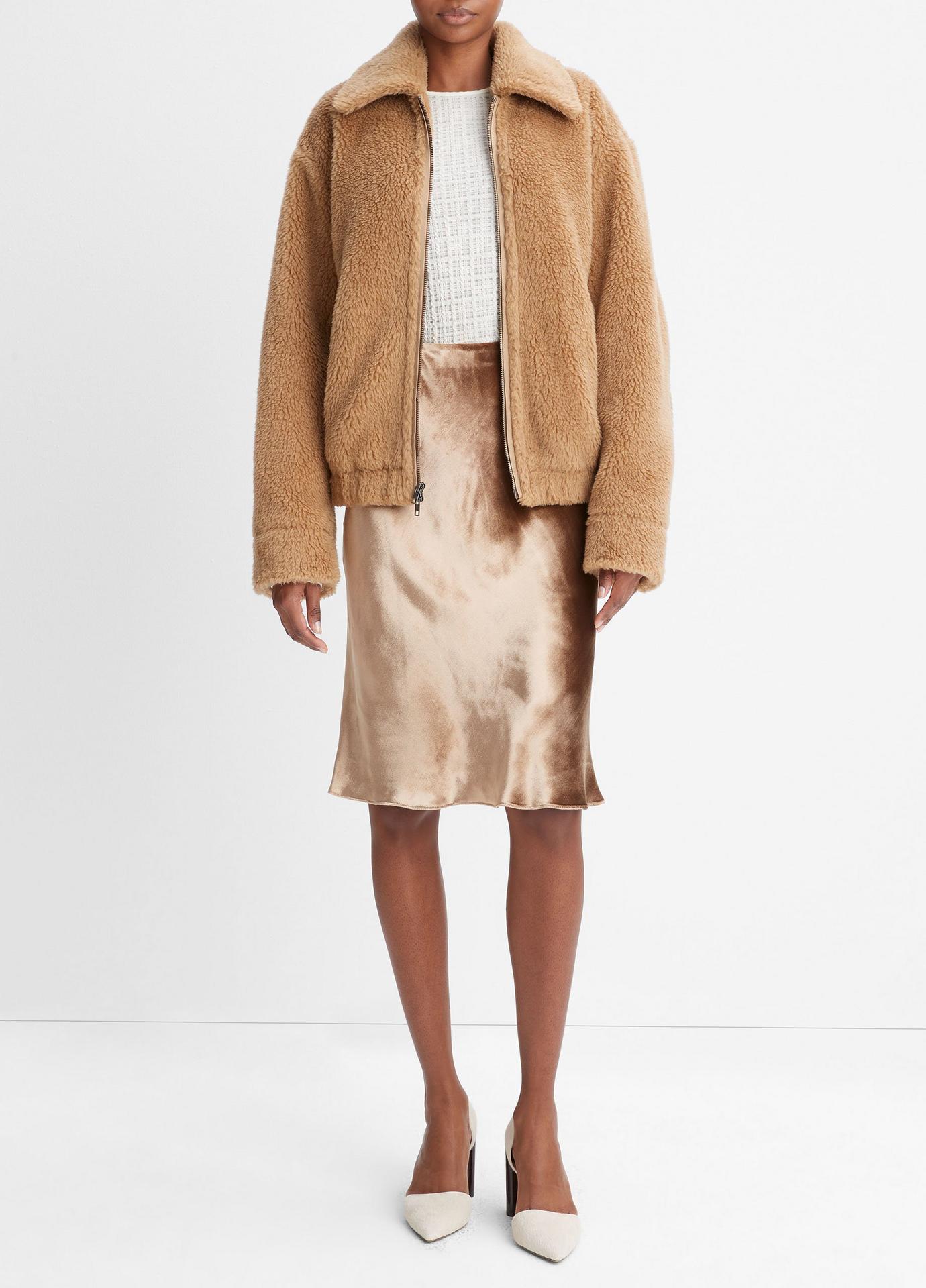 VINCE 빈스 시어링 봄버 자켓 샌드 Faux-Shearling Bomber Jack
