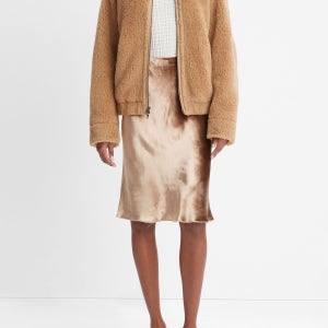 VINCE 빈스 시어링 봄버 자켓 샌드 Faux-Shearling Bomber Jack