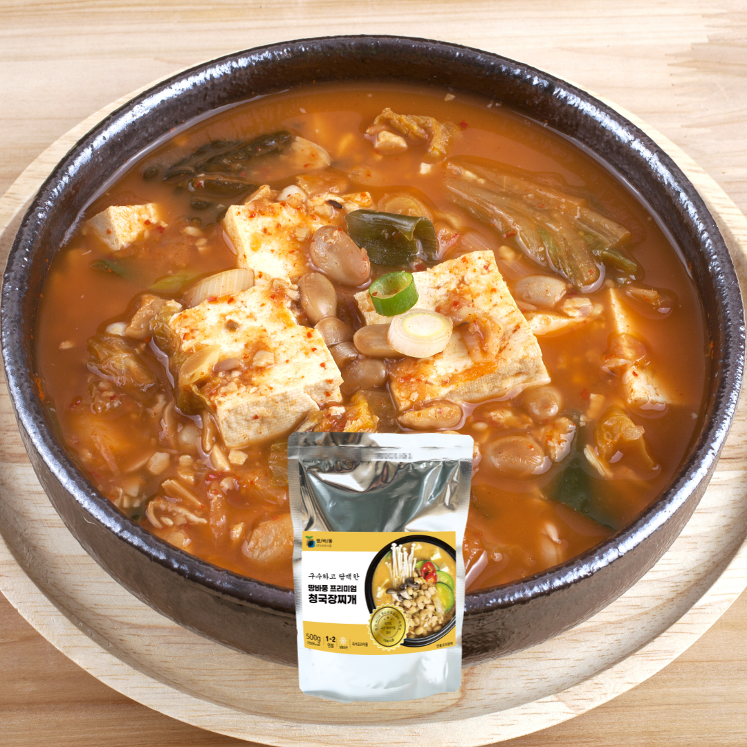 땅바풍 국산청국장찌개 밀키트 500g 즉석찌개 초간단요리 1팩