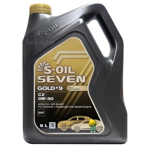 에스오일 세븐 골드 9 C2 0W30 6L 1개 가솔린 디젤 겸용 100% 합성 엔진오일
