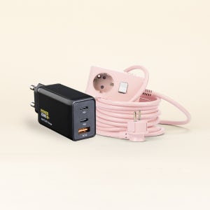 65W 초고속 멀티 PD충전기 노트북 아이폰 웨이브 1구 연장선 납작멀티탭 1.5m 세트