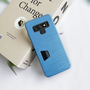 레이 메탈 심플 슬림 범퍼 카드 케이스 블루, 갤럭시 노트9